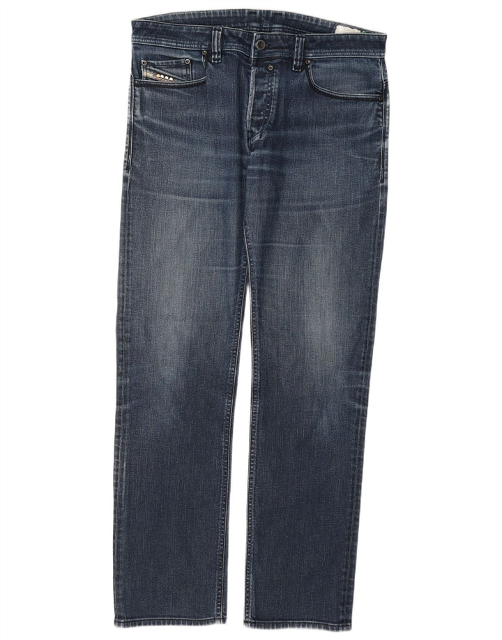 Мужские прямые джинсы Diesel W34 L33 синие, хлопок