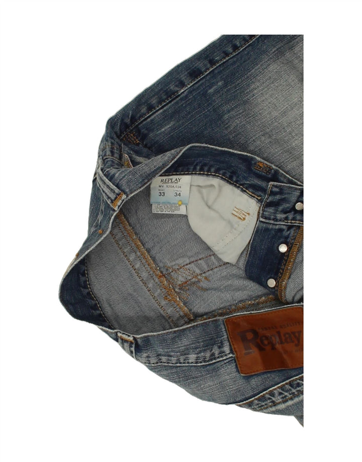 REPLAY Mens Denim Shorts W33 Medium  Blue Cotton Vintage Replay and Second-Hand Replay from Messina Hembry 