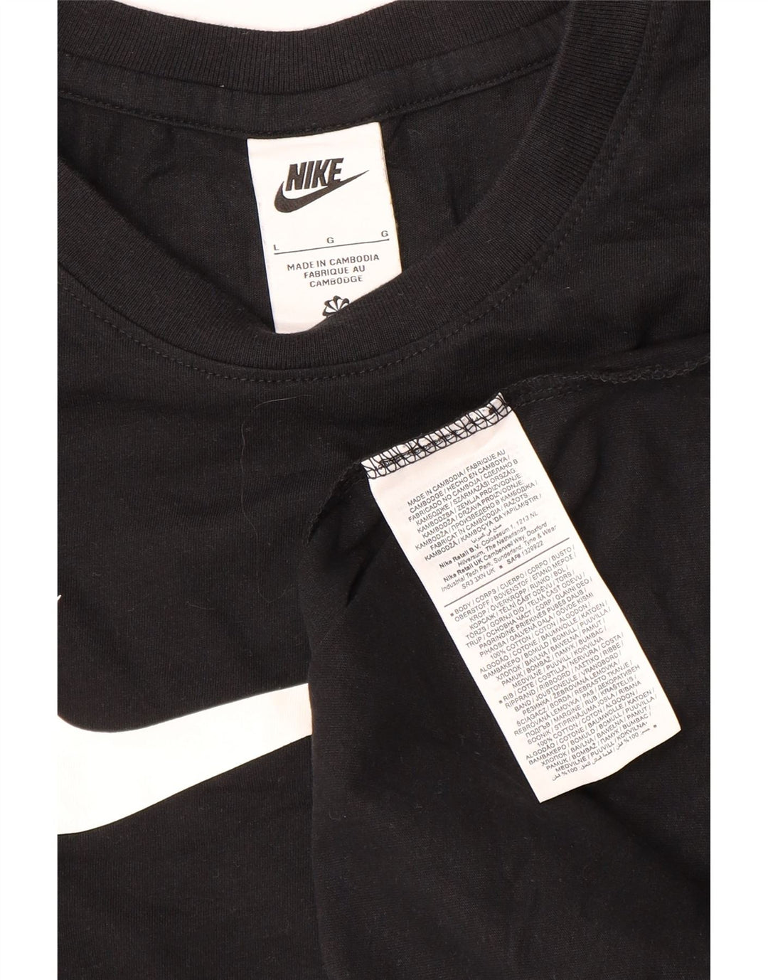 Мужская футболка с рисунком Nike, большой черный хлопок