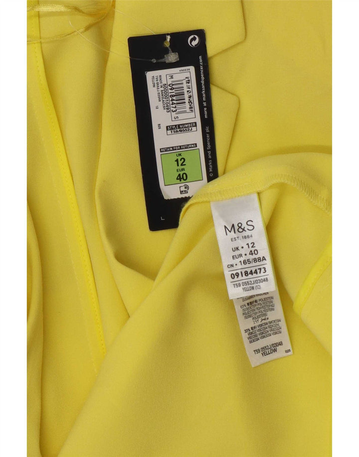 Женский пиджак с открытыми рукавами 3/4 Marks & Spencer UK 12, средний желтый