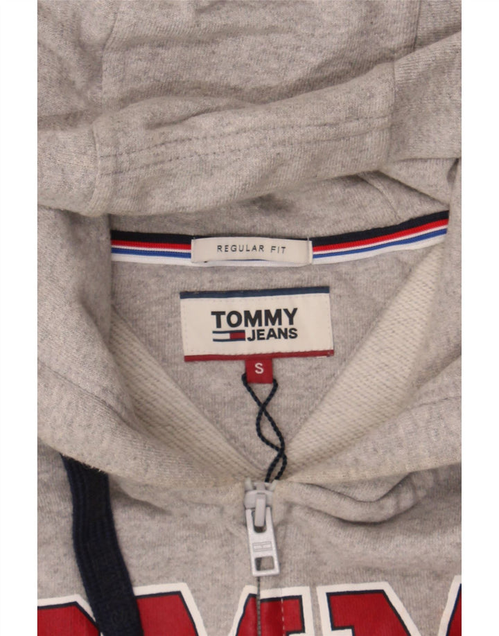 TOMMY HILFIGER Mens Regular Fit Graphic Zip Hoodie Sweater Small Grey Vintage Tommy Hilfiger and Second-Hand Tommy Hilfiger from Messina Hembry 
