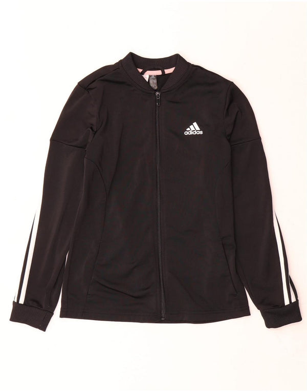 Спортивный костюм Adidas для девочек, верхняя куртка 11-12 лет, черный полиэстер