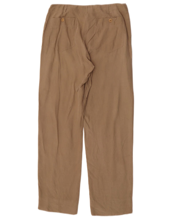 Женские прямые брюки чинос Hobbs UK 10, маленькие W26 L29, бежевые, шелковые
