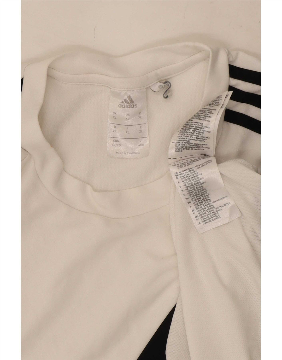 Adidas Мужская футболка Climalite Top XL Белый Полиэстер с цветными блоками