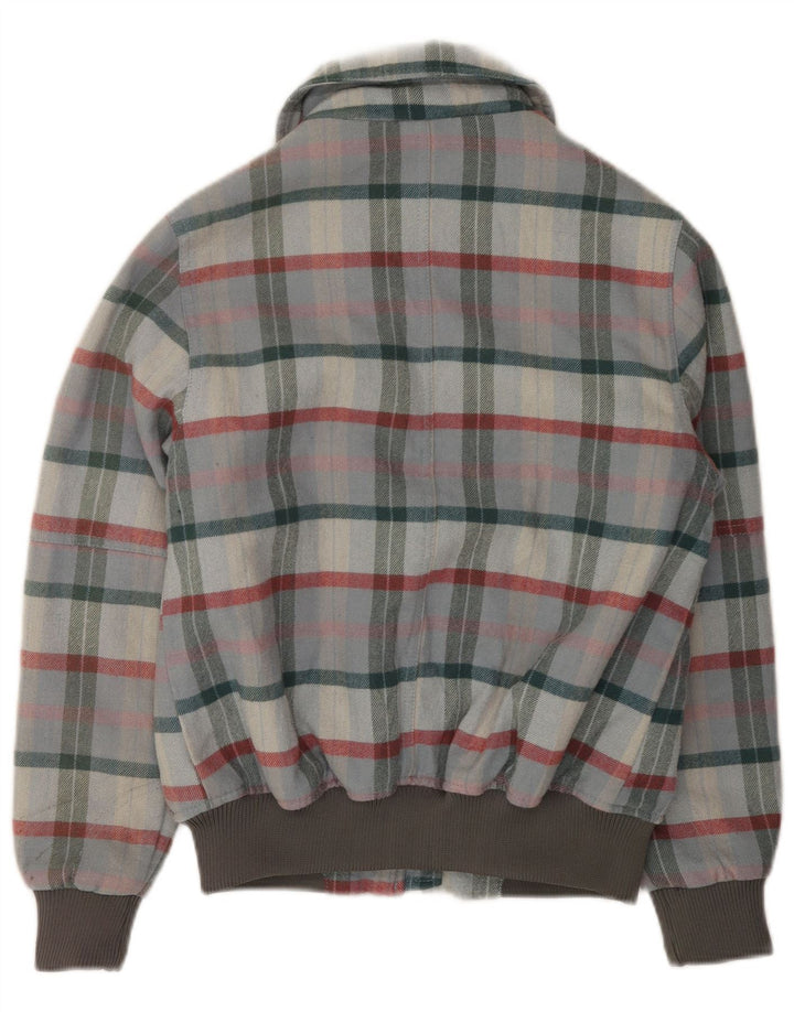 Мужская куртка-бомбер Iguana UK 34 XS серая шерстяная в клетку