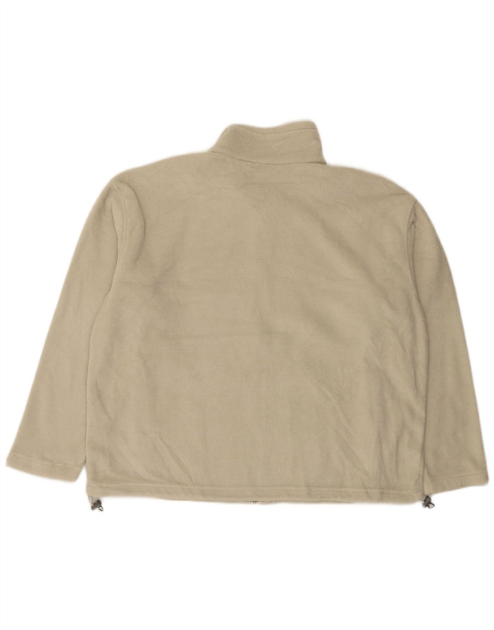 COLUMBIA Mens Fleece Jacket UK 44 2XL Beige Polyester