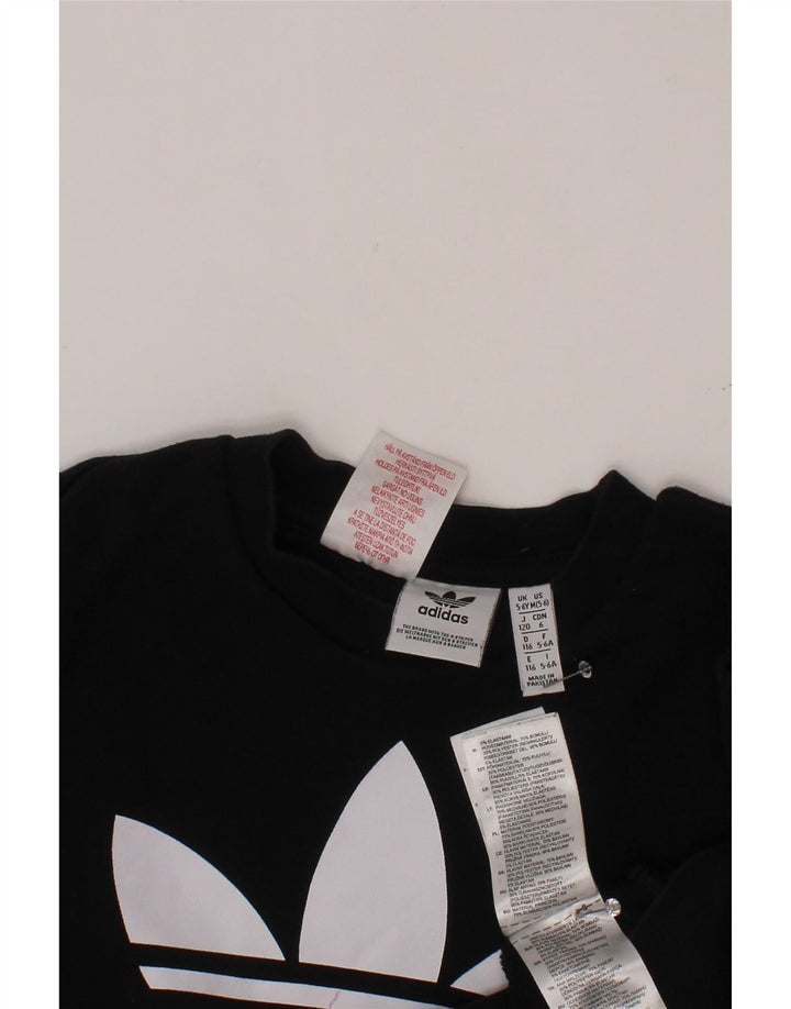 Джемпер с рисунком ADIDAS для мальчиков 5-6 лет, черный хлопок