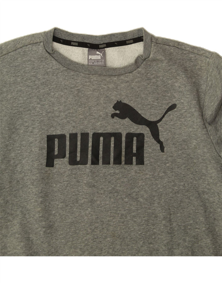 PUMA Mens Graphic Sweatshirt Jumper Medium Grey Cotton Vintage Puma and Second-Hand Puma from Messina Hembry 