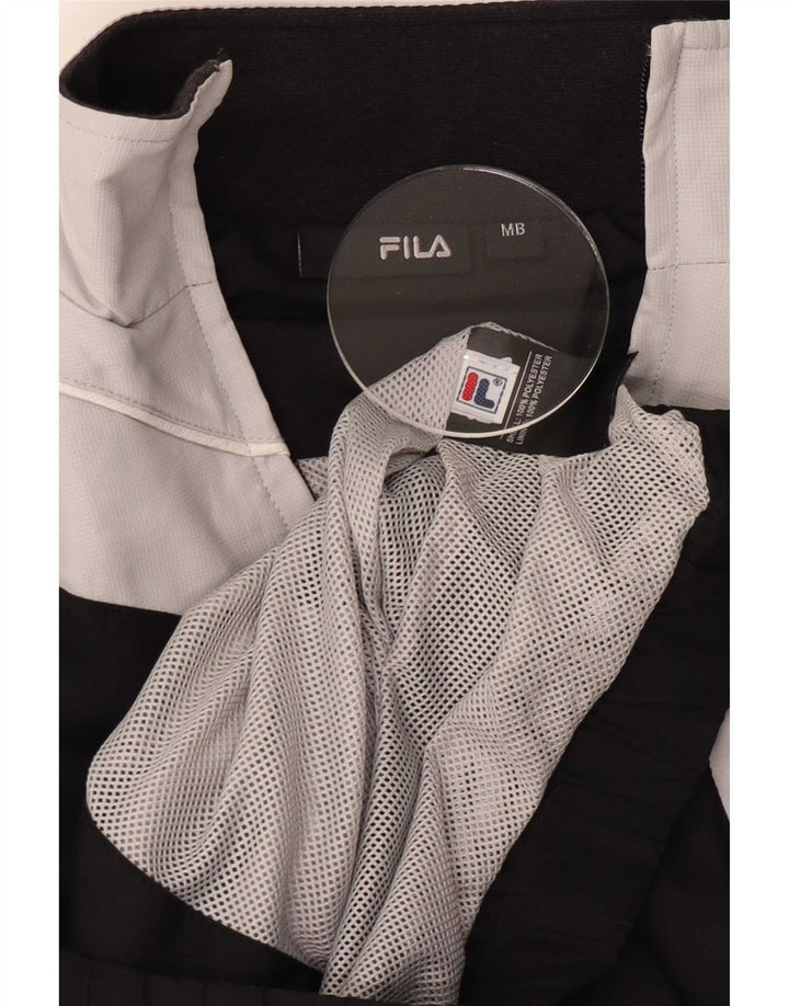 Спортивный костюм Fila для мальчиков с графическим рисунком, верхняя куртка 11–12 лет, средний черный с цветными блоками