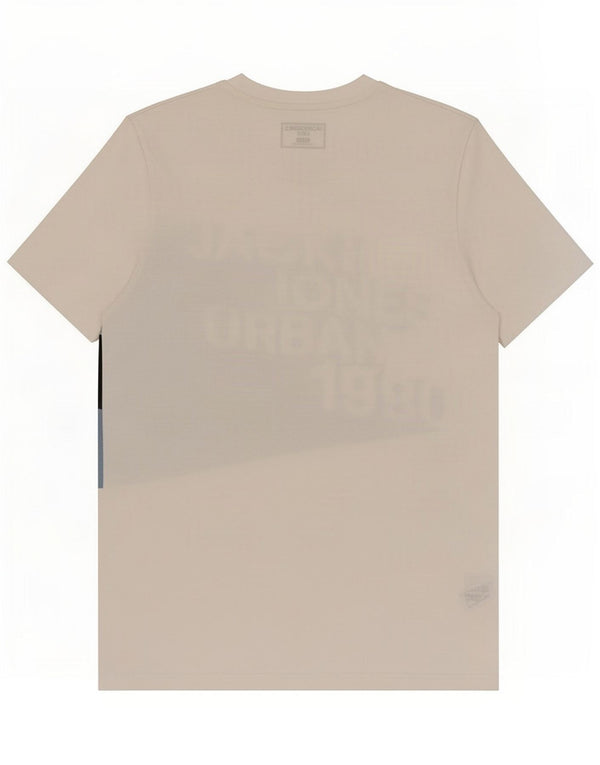 Jack & Jones Мужская приталенная футболка с рисунком Топ среднего размера, белый хлопок