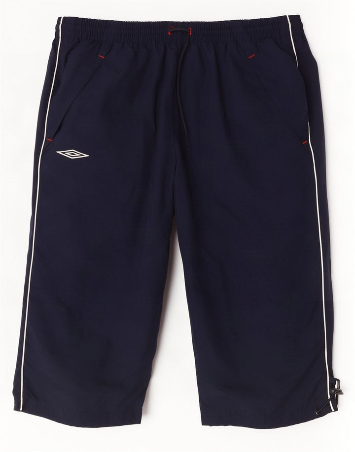 Мужские спортивные шорты-бермуды с рисунком Umbro, маленькие, темно-синие, из полиэстера
