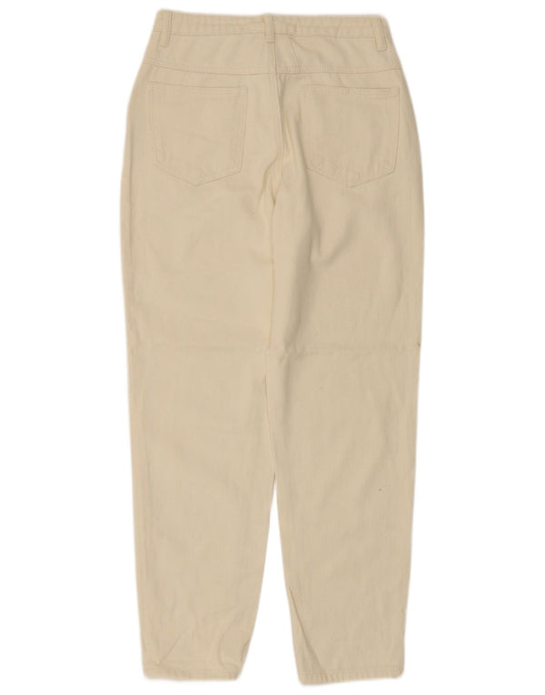 Oasis Womens Tapered Jeans UK 6 XS W26 L27 Off White Cotton