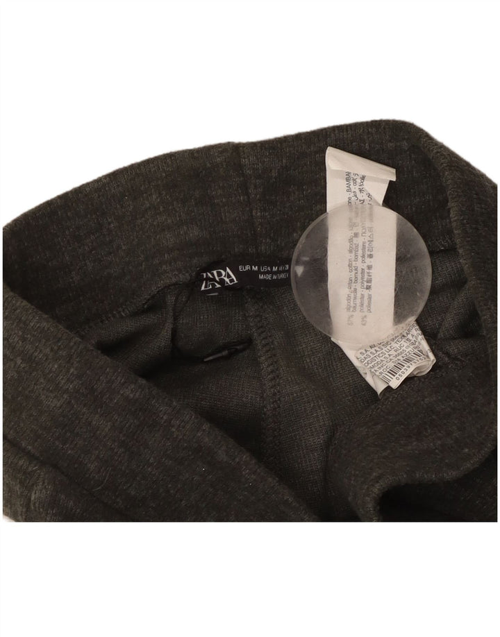 Женские спортивные брюки Zara UK 12, хлопок среднего серого цвета с крапинками