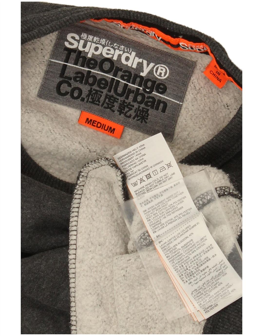 Мужской свитер Superdry, джемпер среднего серого цвета, камуфляжный хлопок