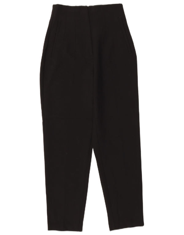 ZARA Женские костюмные брюки с завышенной талией XS W24 L26, черные полиэстер