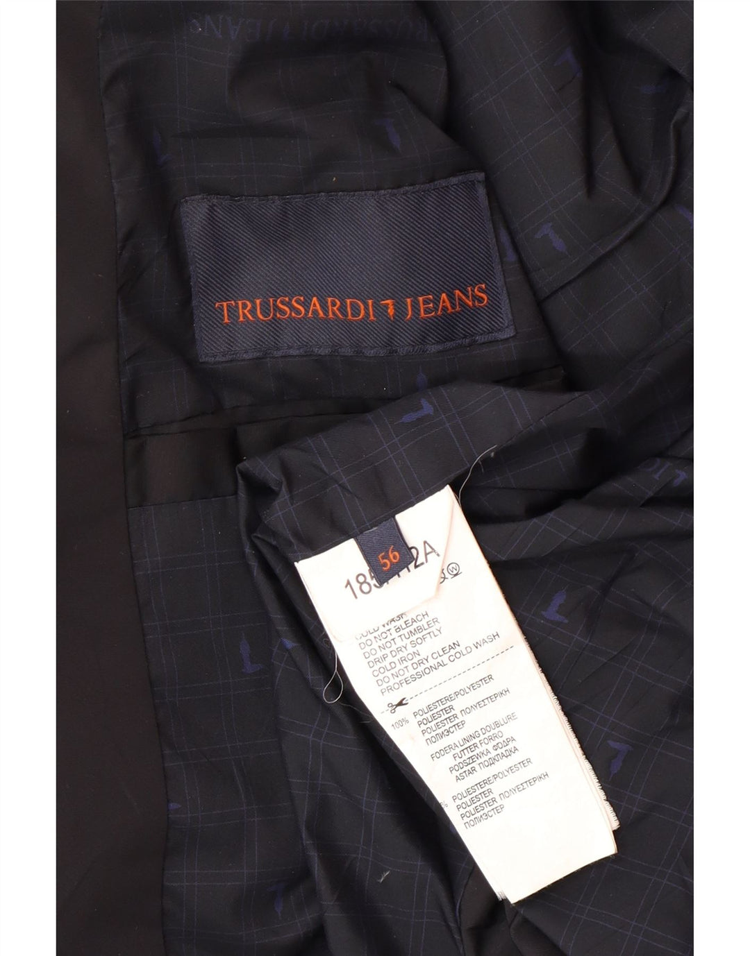 TRUSSARDI JEANS Мужская стеганая куртка IT 56 3XL Черный Полиэстер