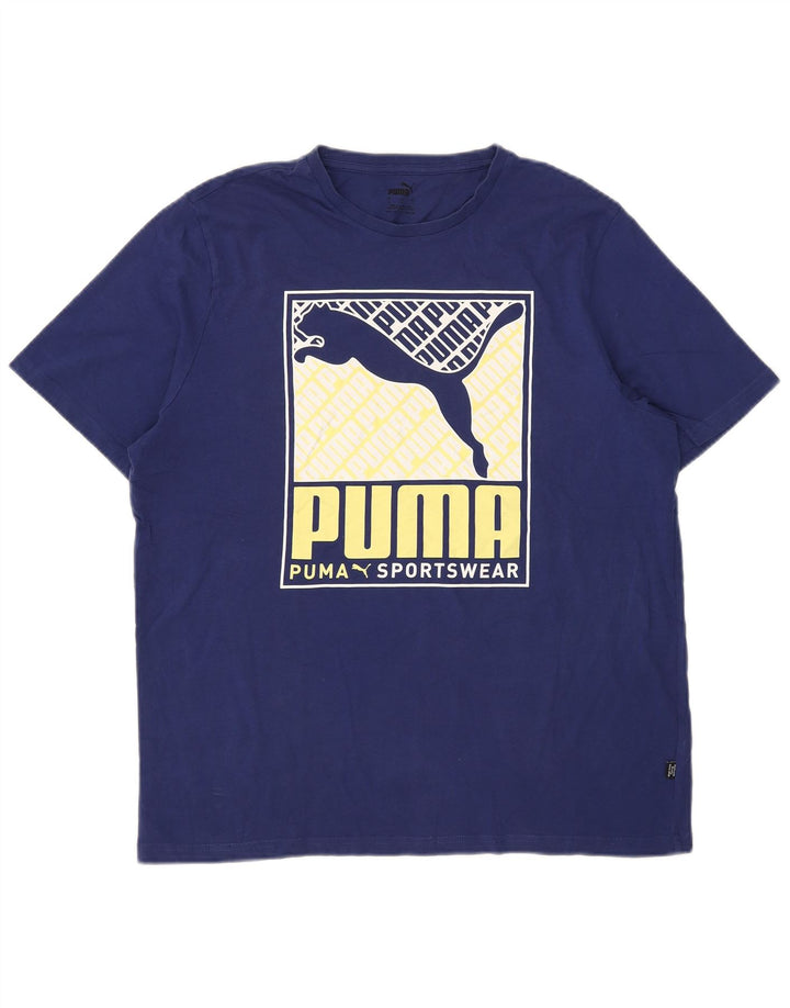Мужская футболка с рисунком Puma, большая синяя