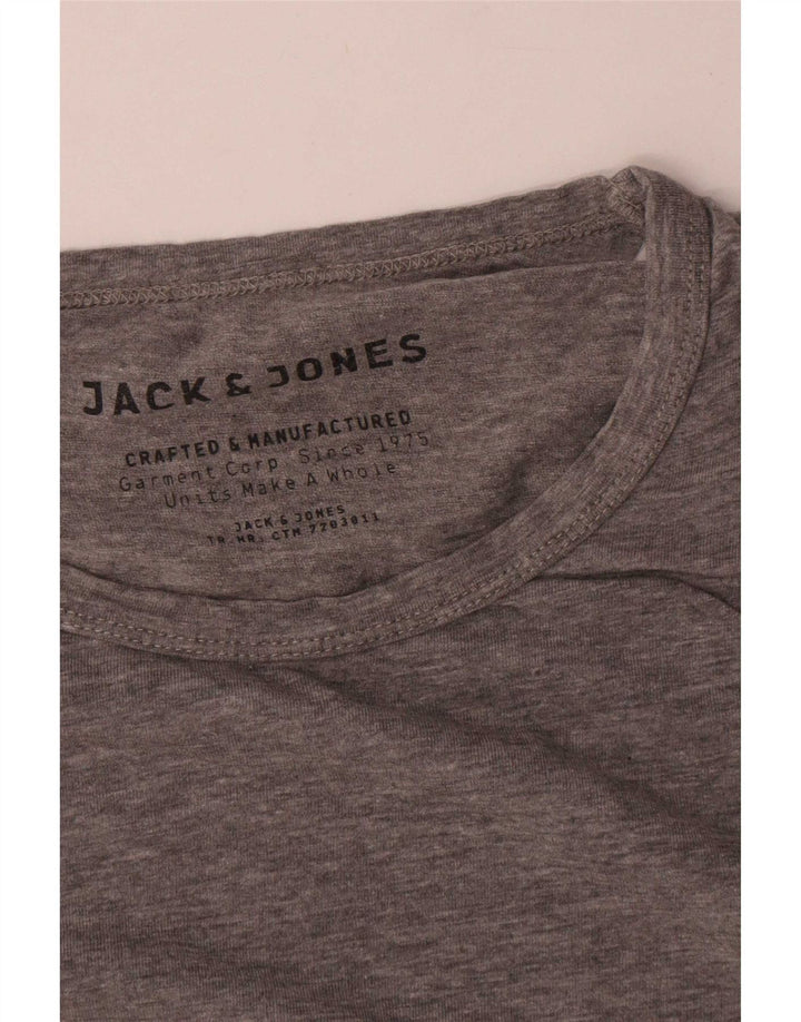Мужской топ Jack & Jones с длинным рукавом, большой серый хлопок