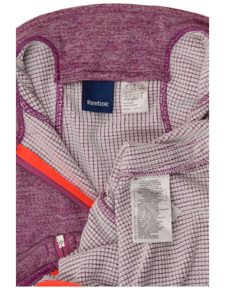 Женский спортивный костюм REEBOK, верхняя куртка, Великобритания, маленький фиолетовый, полиэстер с крапинками