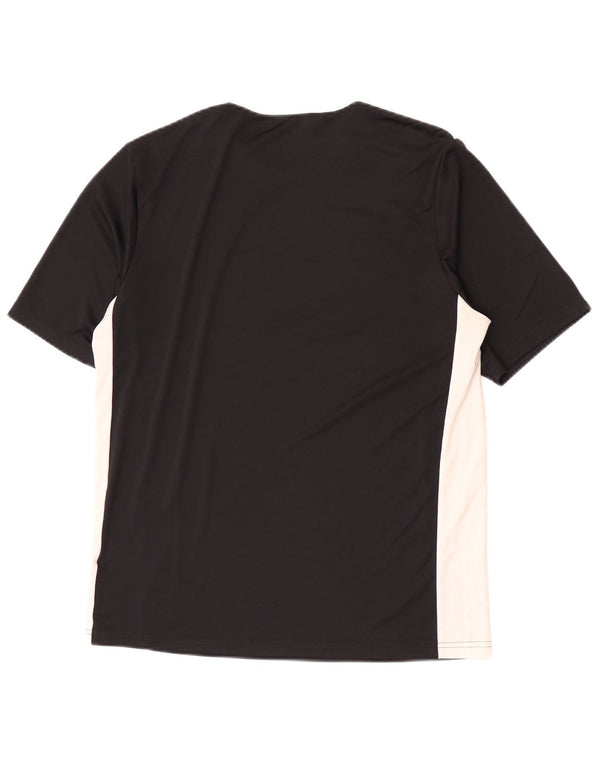 Adidas Boys Aeroready T-Shirt Top 15-16 Years Black Colourblock Polyester
