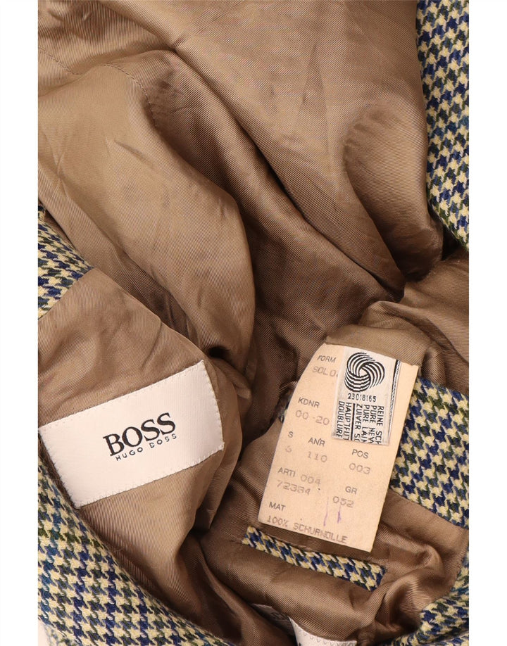 Мужской пиджак Hugo Boss на 2 пуговицах EU 52 XL Разноцветный с узором "гусиные лапки"