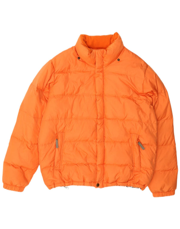 Мужская стеганая куртка Benetton UK 40, большая оранжевая, полиамид