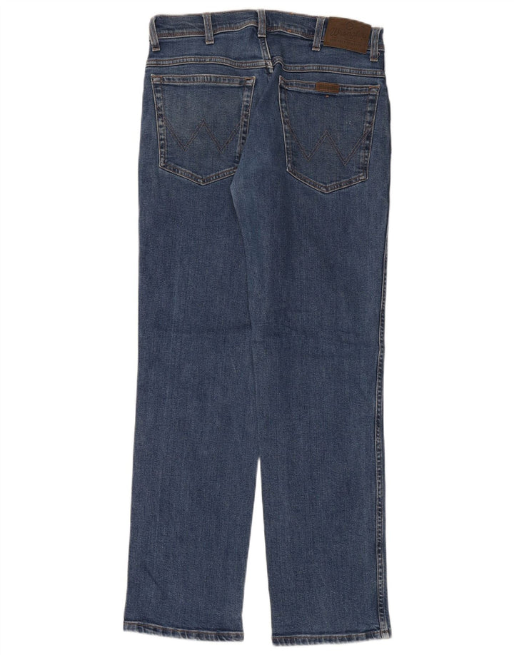Мужские прямые джинсы WRANGLER стандартного кроя W32 L32, синий хлопок