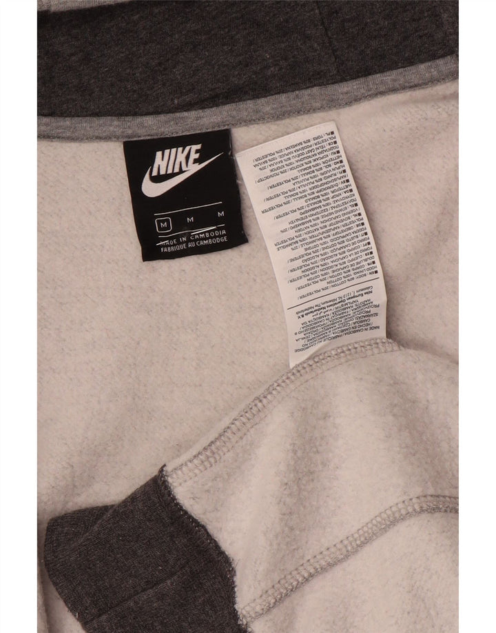 Мужской свитер с капюшоном на молнии Nike среднего серого цвета, хлопок с цветными блоками