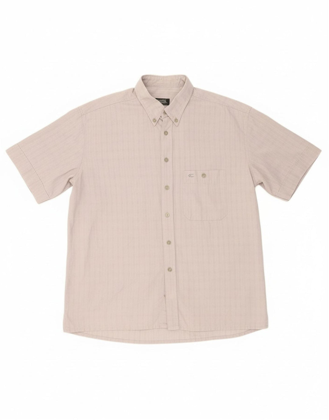 CAMEL ACTIVE Mens Short Sleeve Shirt Large Grey Check Cotton