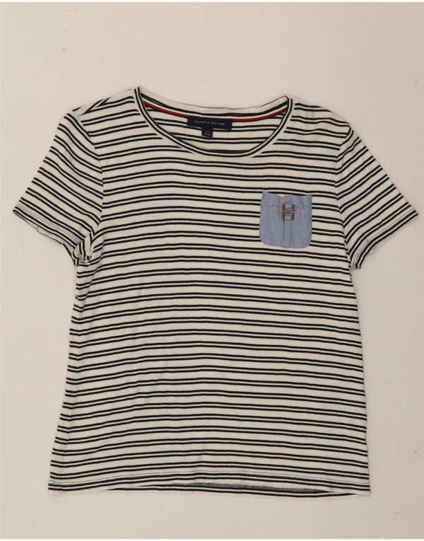 Женская футболка Tommy Hilfiger Top UK 14, хлопок в большую белую полоску