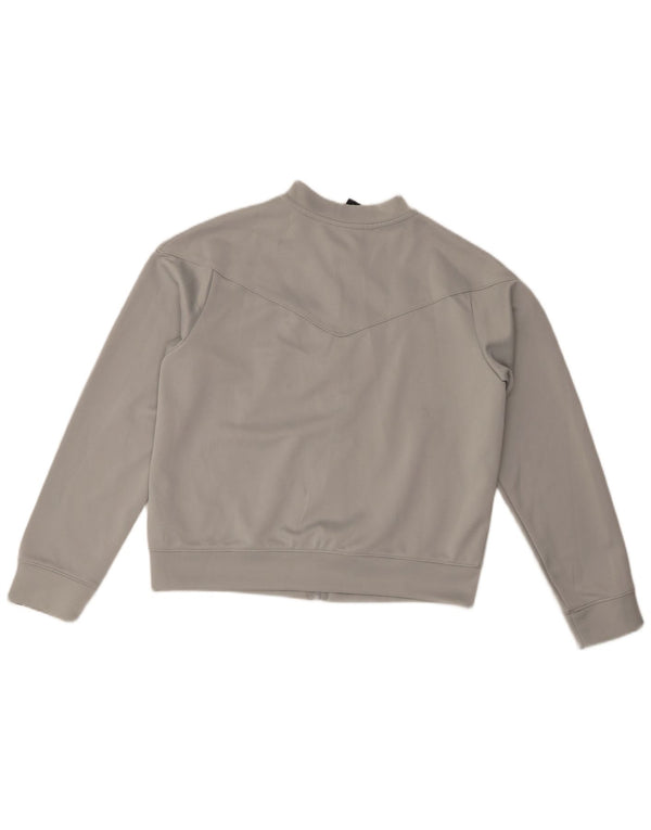 Спортивный костюм свободного покроя NIKE для девочек, верхняя куртка 13–14 лет, серый цвет с блоками размера XL