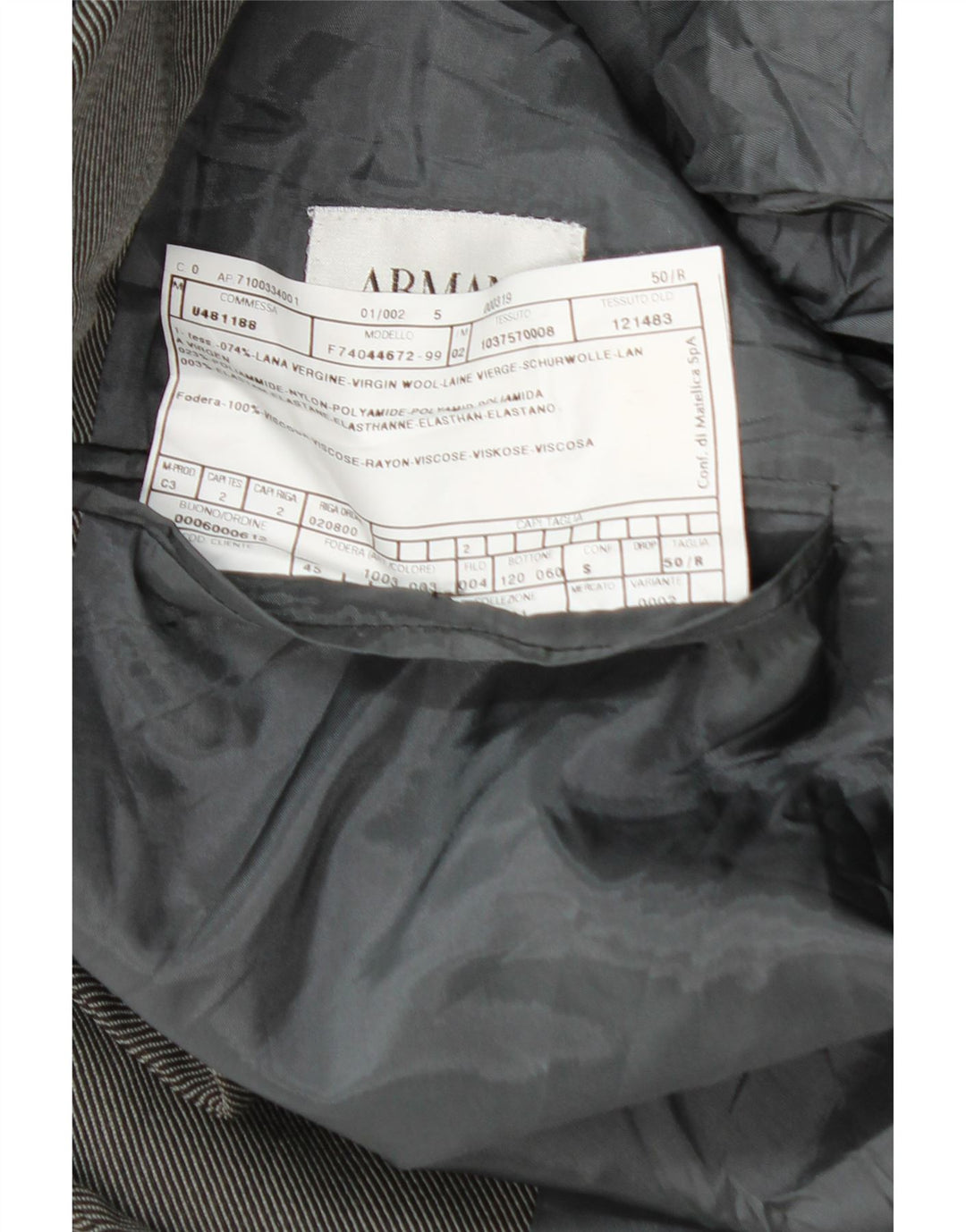 Мужской пиджак Armani Collezioni на 3 пуговицах IT 50 Medium Grey Wool