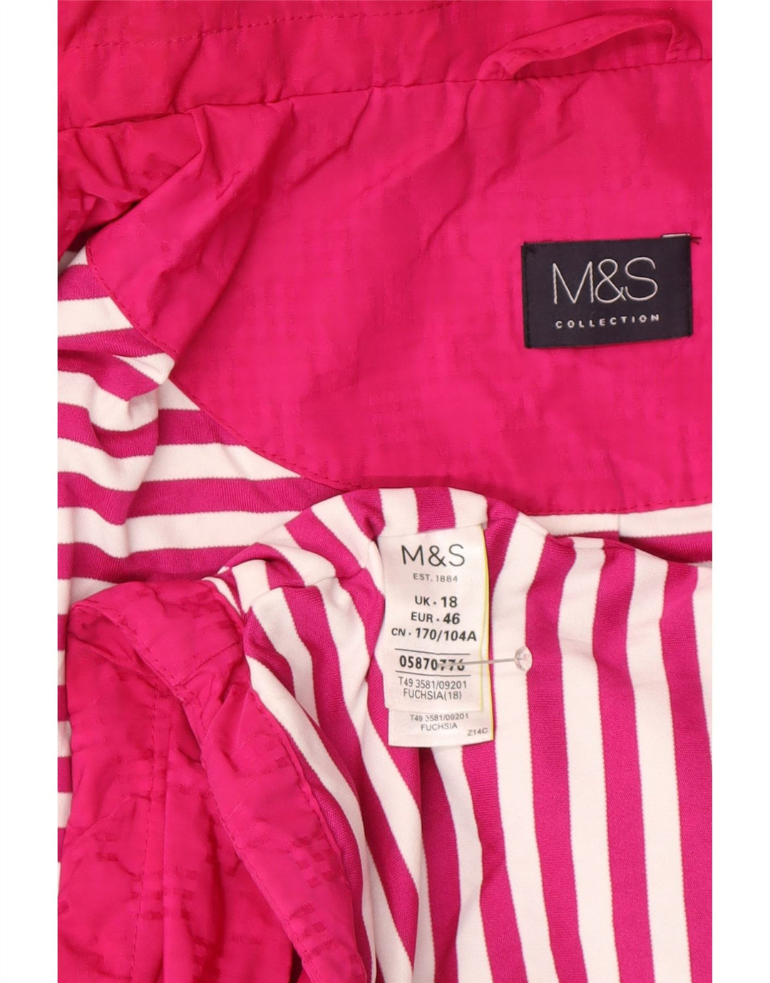 Женская дождевик с капюшоном Marks & Spencer UK 18 XL, розовый полиэстер
