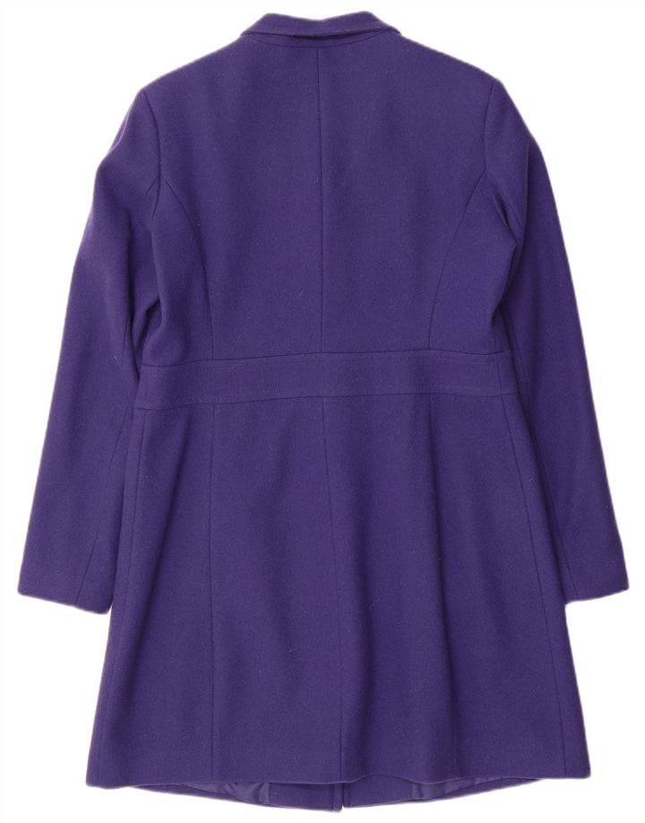 Женское пальто Benetton UK 14, большое фиолетовое, шерсть
