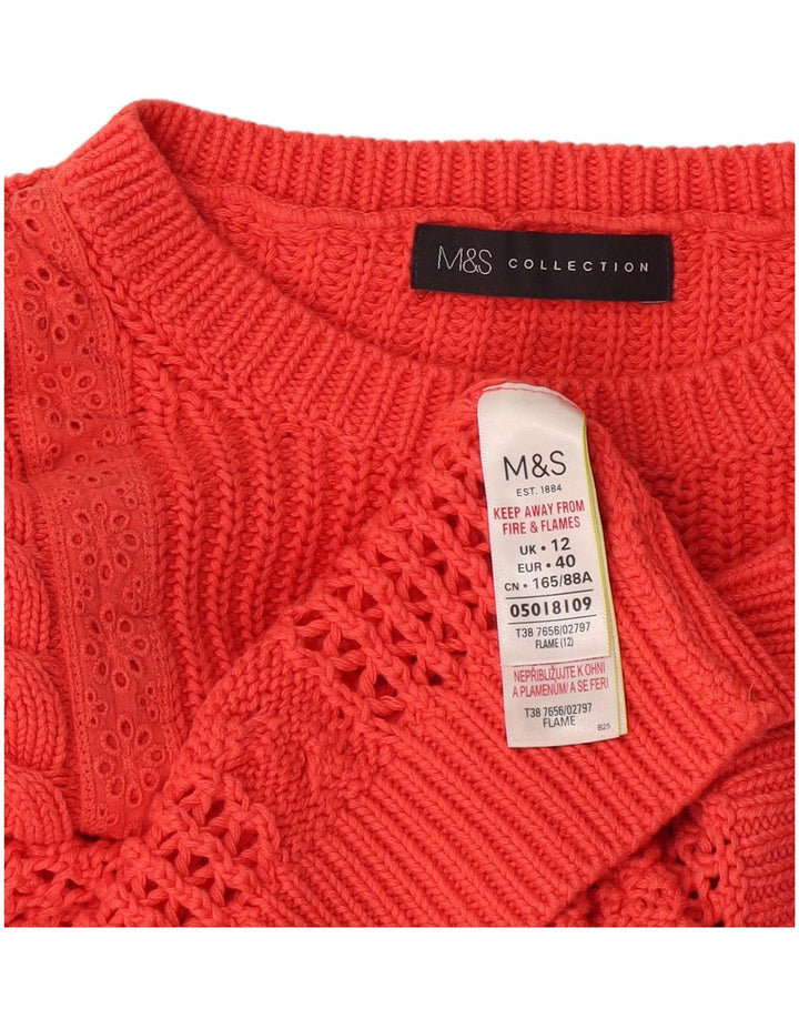 Женский джемпер с круглым вырезом Marks & Spencer UK 12, средний оранжевый