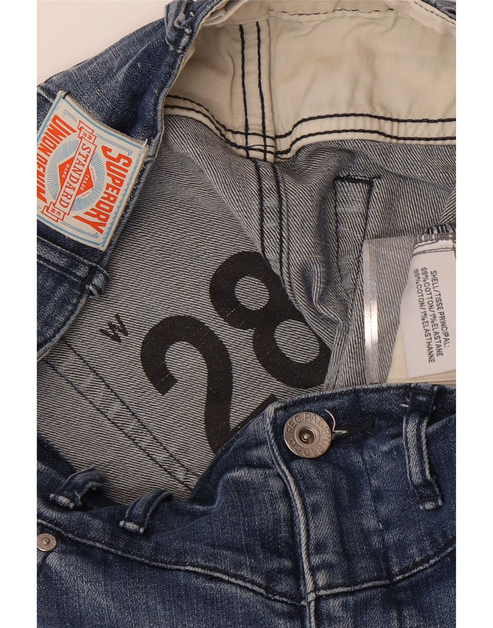 Женская мини-юбка из джинсовой ткани Superdry W28, хлопковая, среднего синего цвета