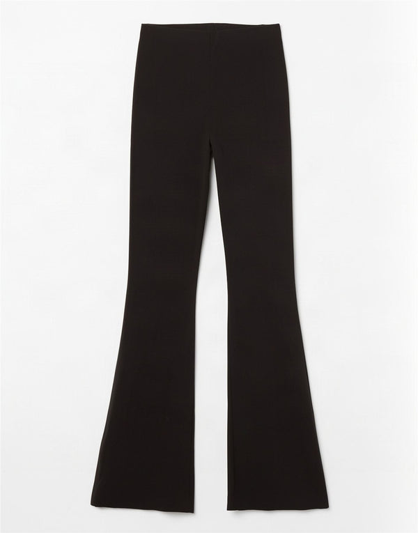 Topshop Женские повседневные брюки-клеш UK 10 Small W28 L32 Черные вискозы
