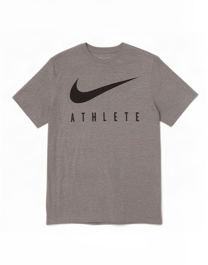 Мужская футболка Nike Dri Fit с графическим рисунком, топ из полиэстера среднего серого цвета с крапинками