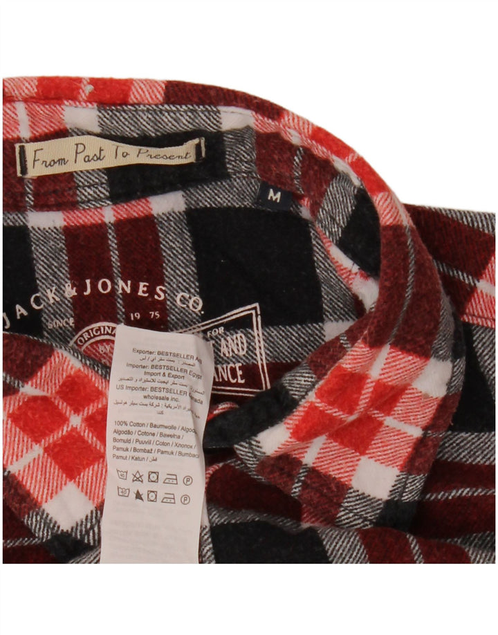 Мужская фланелевая рубашка JACK & JONES среднего красного цвета в клетку, хлопок