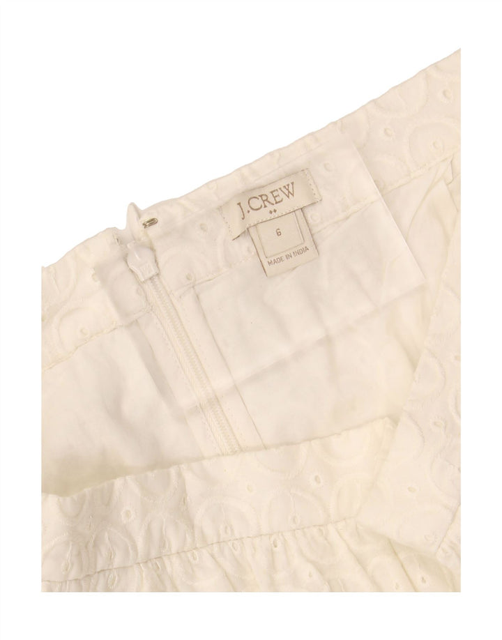 J. CREW Womens A-Line Skirt US 6 Medium W30  White Cotton Vintage J. Crew and Second-Hand J. Crew from Messina Hembry 