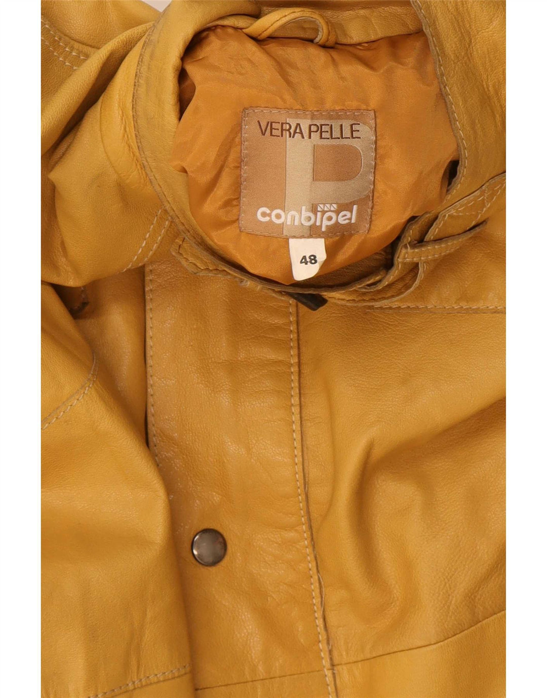 Мужская кожаная куртка Conbipel IT 48 Medium Yellow