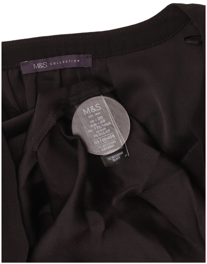 Женское платье прямого кроя с рукавами 3/4 Marks & Spencer UK 20 2XL, черный полиэстер