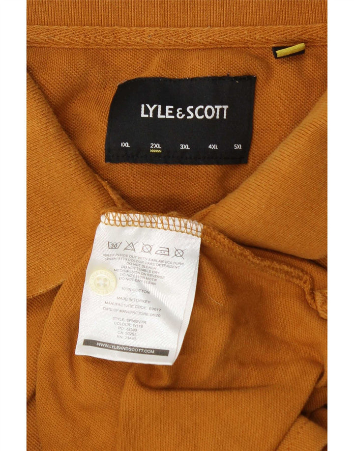 Мужская рубашка-поло Lyle & Scott 2XL оранжевая, хлопок