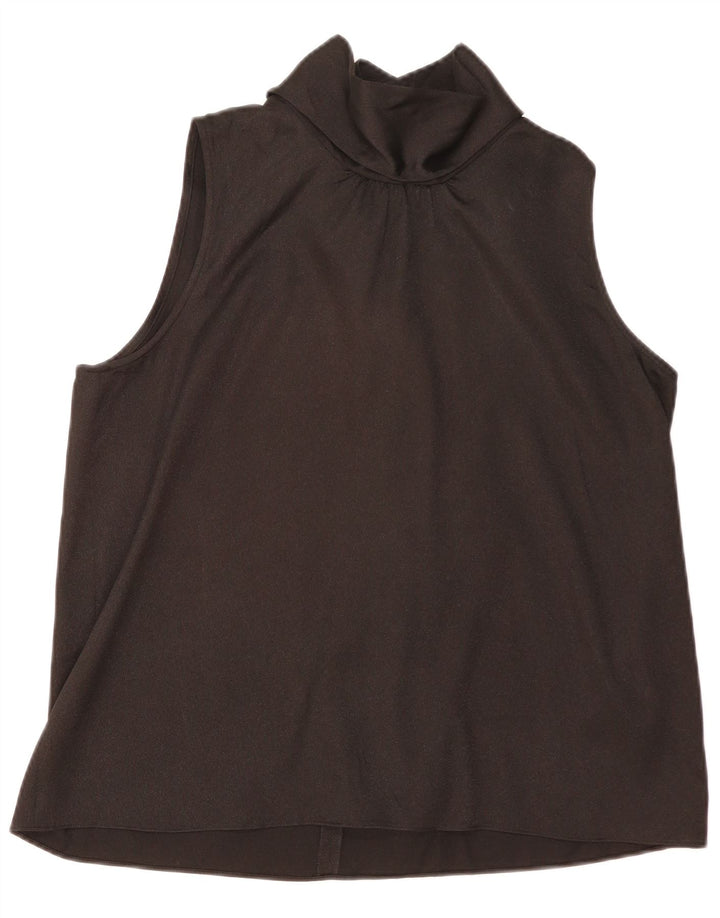 Женская блузка без рукавов DKNY, топ UK 18 XL, черный полиэстер