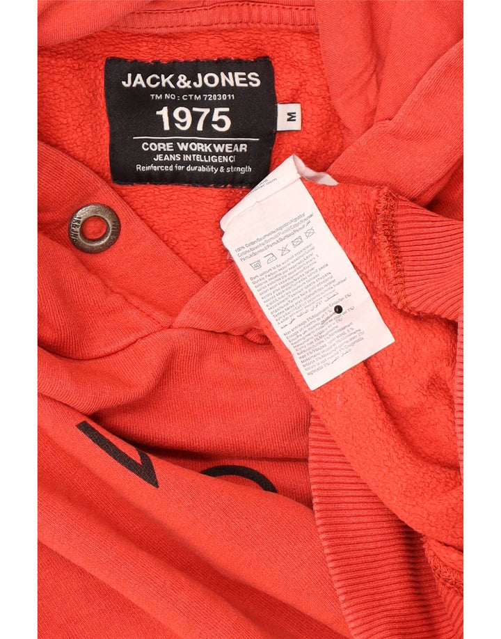 Мужской джемпер с капюшоном Jack & Jones с рисунком, хлопковый средний красный