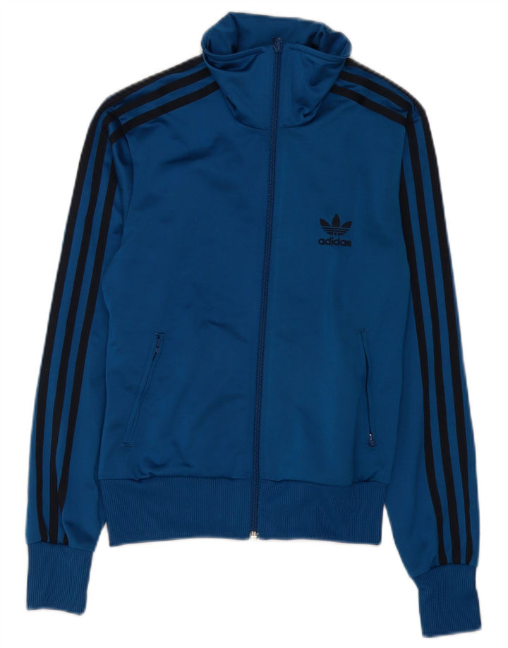 Женский спортивный костюм Adidas с графическим рисунком, верхняя куртка EU 36, маленький синий полиэстер