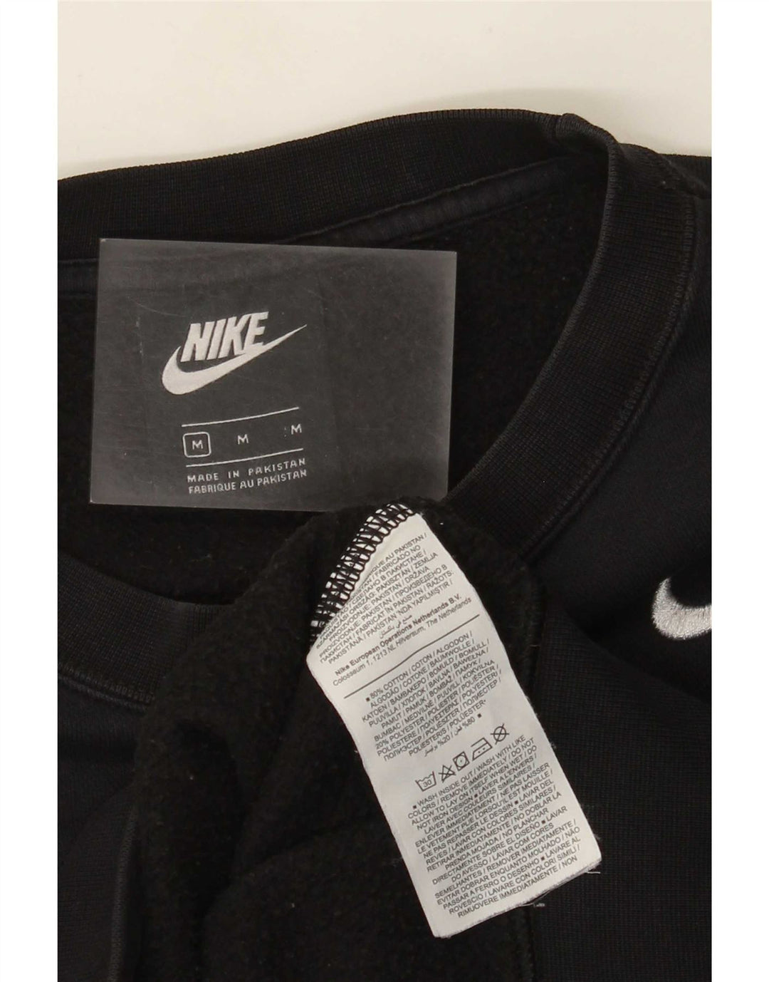Женский укороченный свитшот оверсайз Nike UK 14, средний черный хлопковый джемпер