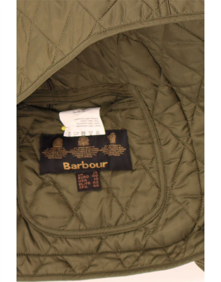 Женская стеганая куртка Barbour UK 14, большой цвет хаки, полиамид с цветными блоками