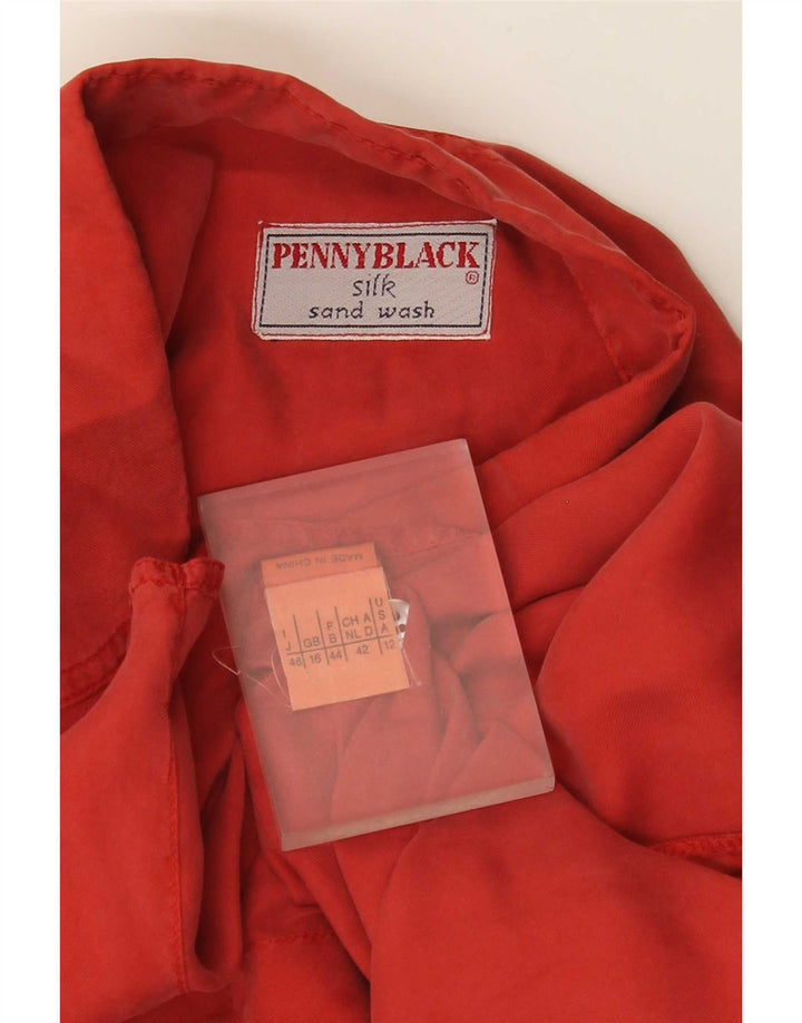 Женская блузка-рубашка Penny Black UK 16, большая красная шелковая