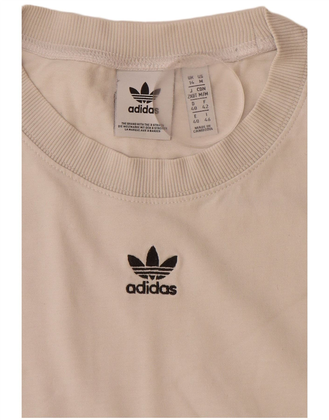 Женская футболка с рисунком ADIDAS Top UK 14, большая белая